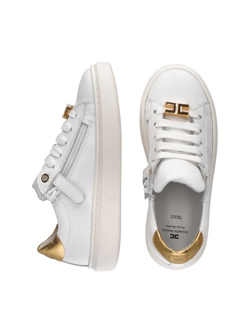 Sneakers bianca e placca oro ELISABETTA FRANCHI | E0034BIANCO ORO
